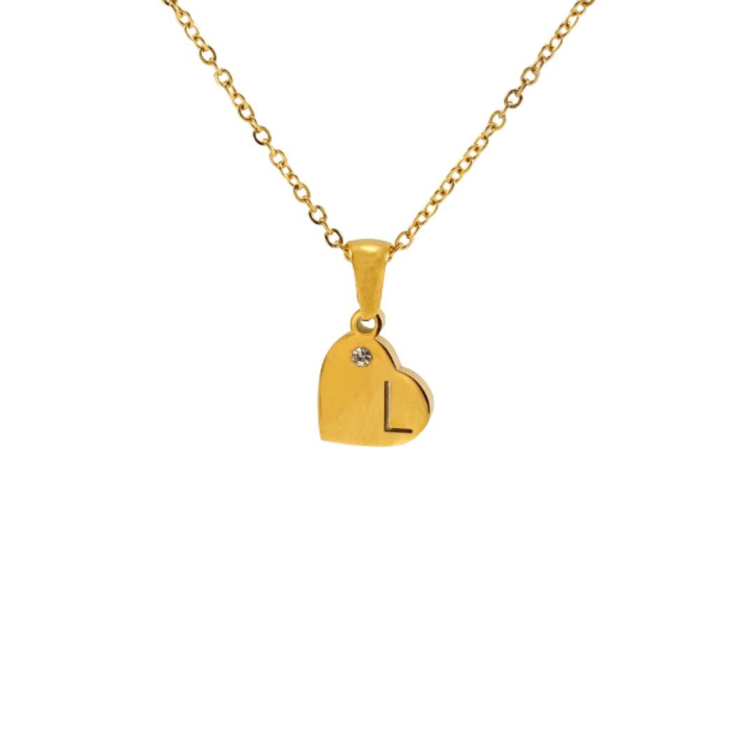 Initial heart golden necklace
