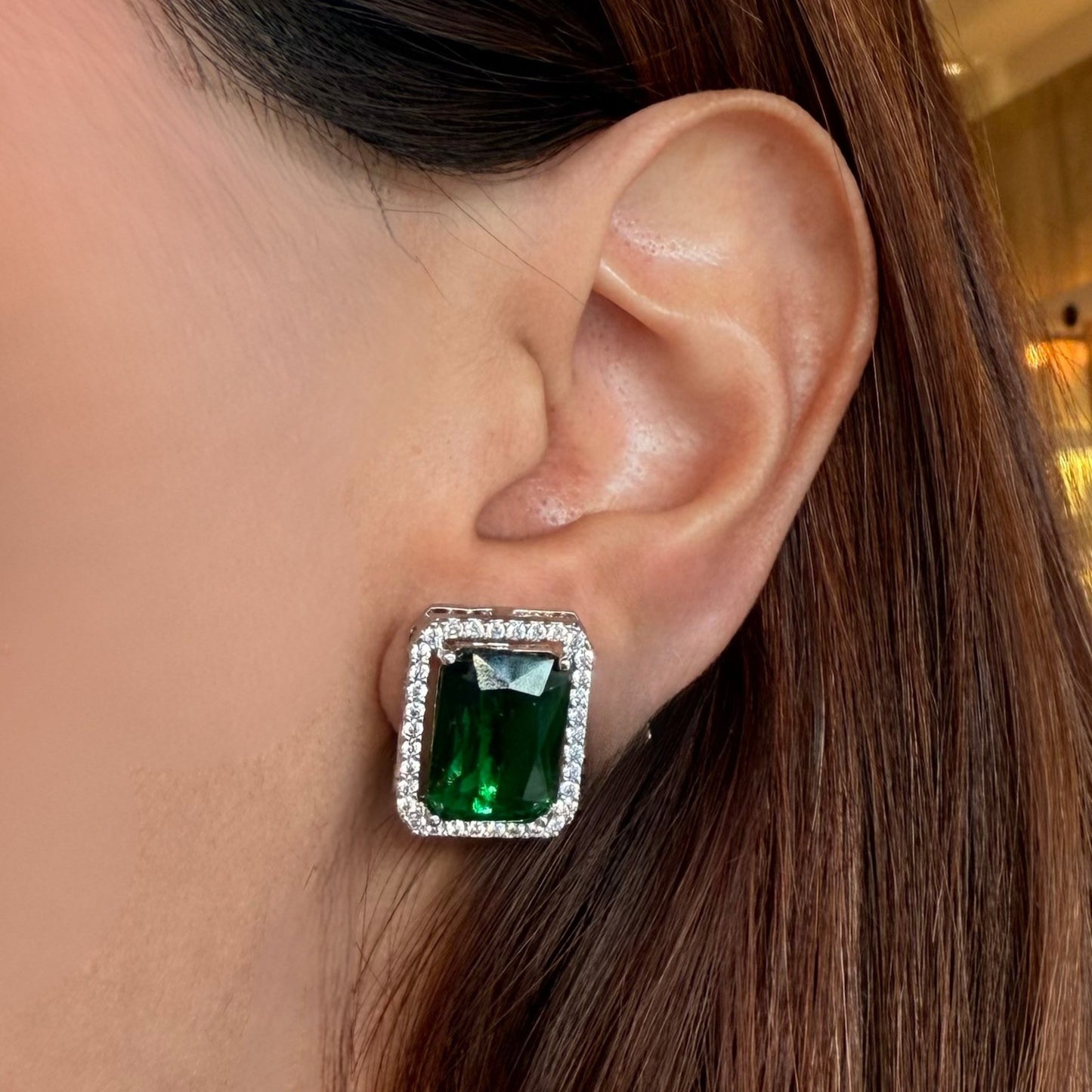 Emerald Spark Studs