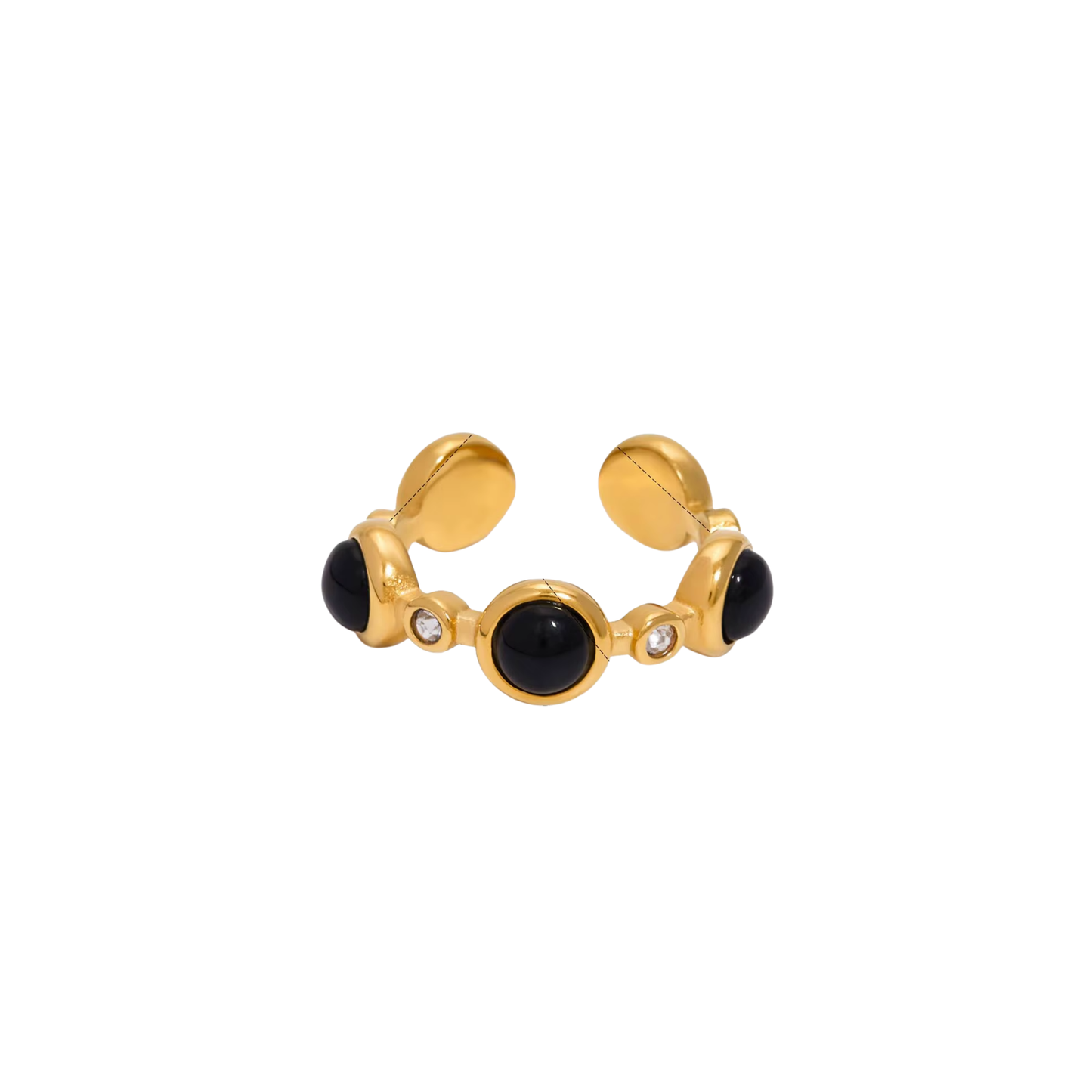 Black Circle Open Ring