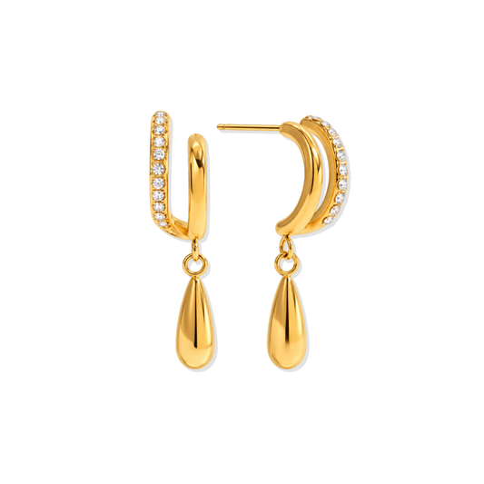 Golden Double Hoops Drop