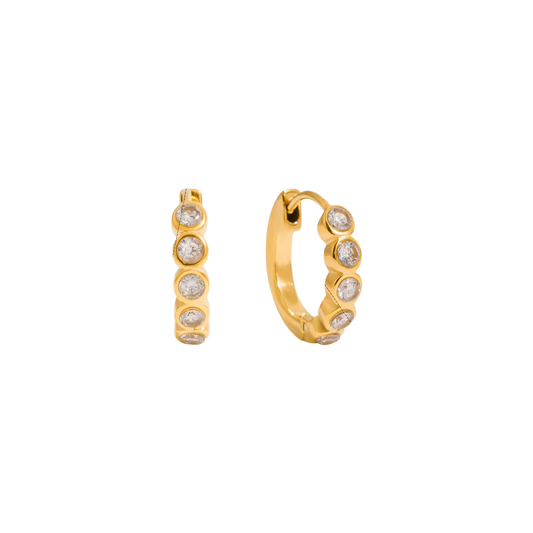 Bezel Golden Hoops