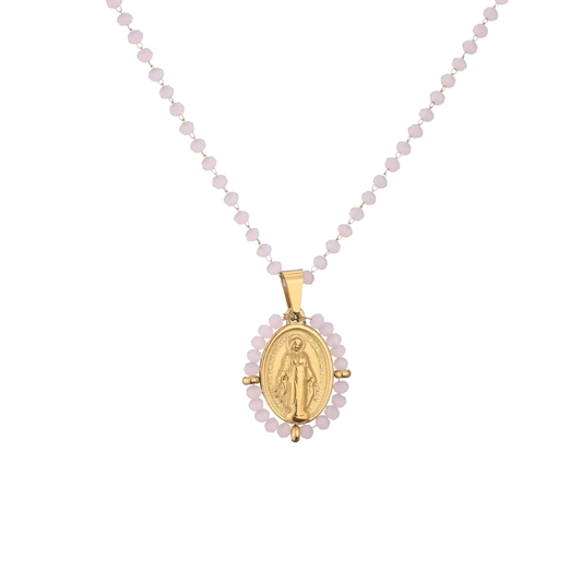 Rosary Golden Baby Pink
