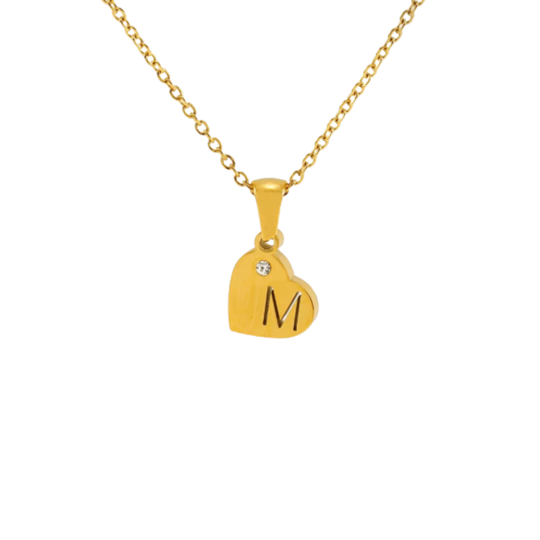 Initial heart golden necklace