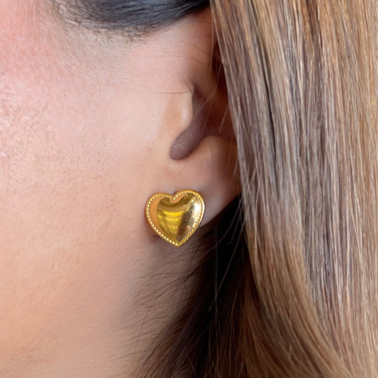Golden heart earrings