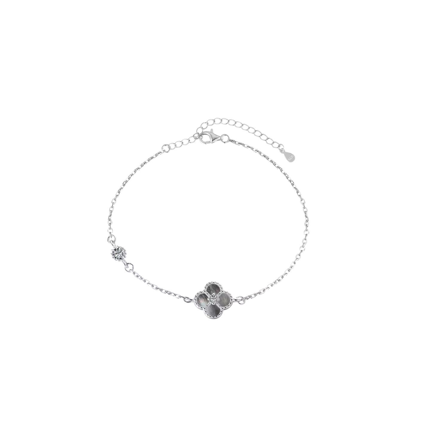 White Clover Dot Silver Bracelet