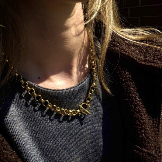 Chunky Gold Rolo Link Chain Necklace