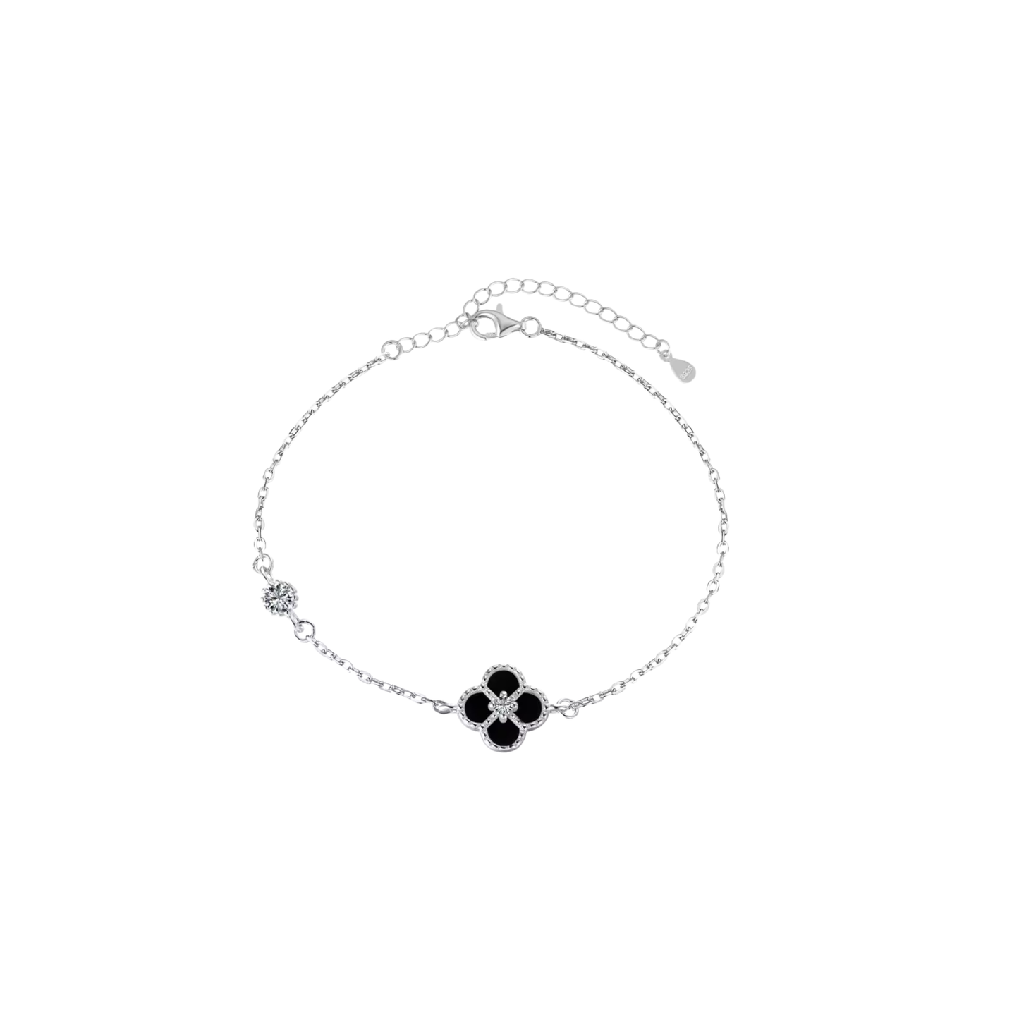Black Clover Dot Silver Bracelet
