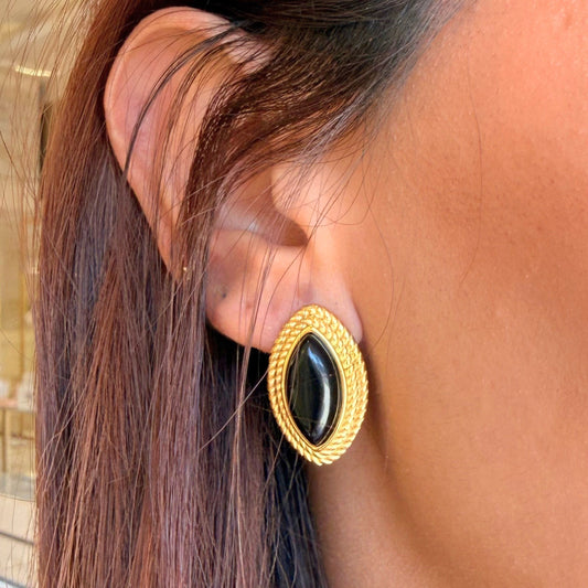 Golden Black Hoops