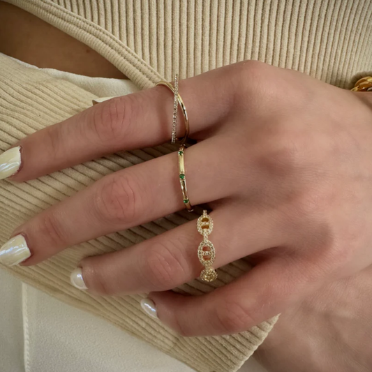 Triple Coin Sparkle Ring