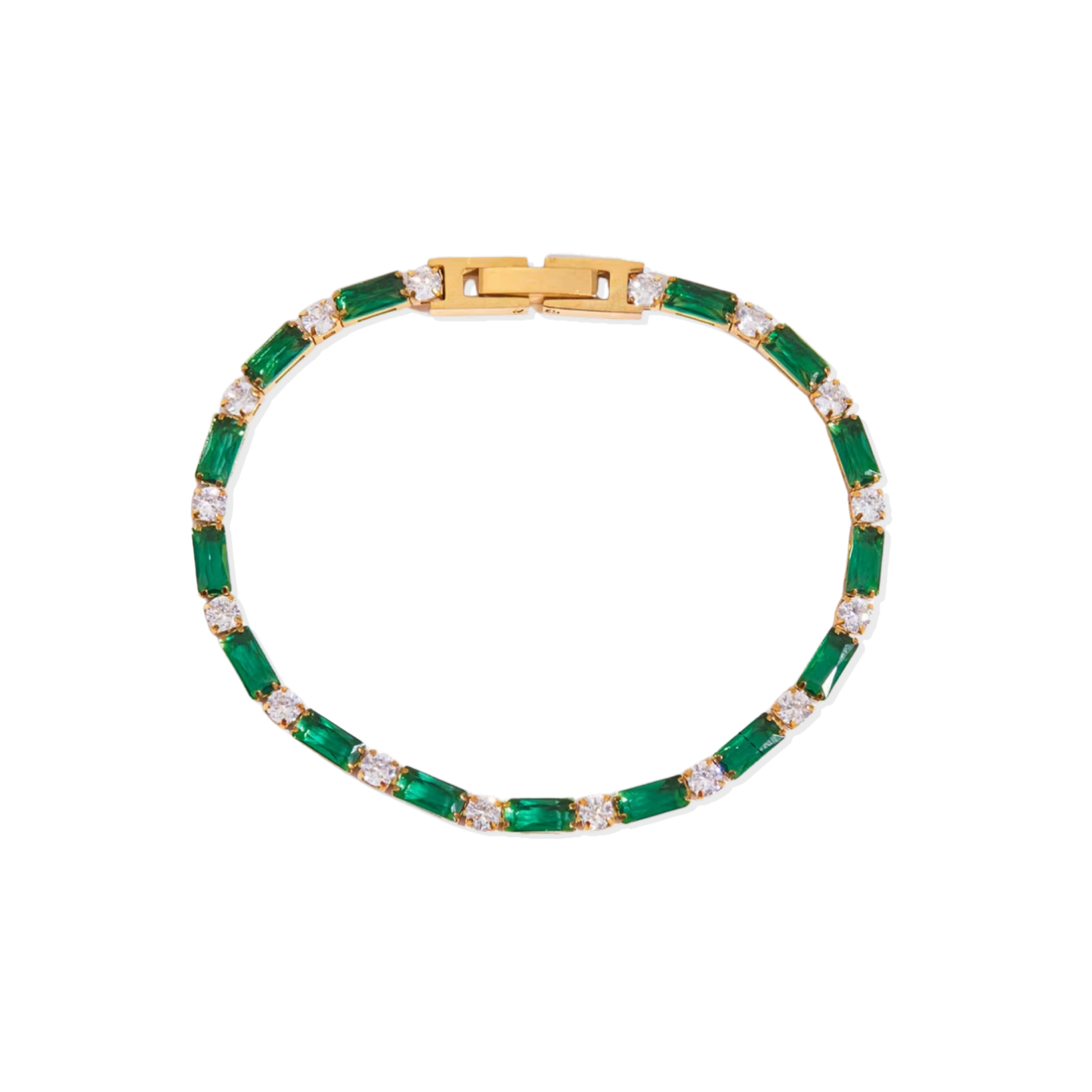 Golden Green Baguett Bracelet