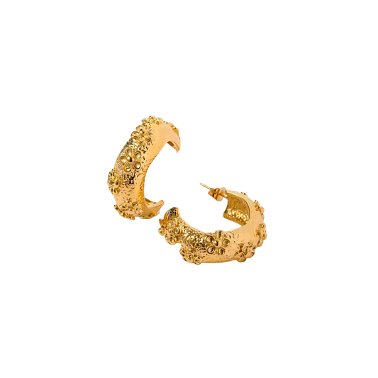 TEXTURED GOLDEN HOOPS