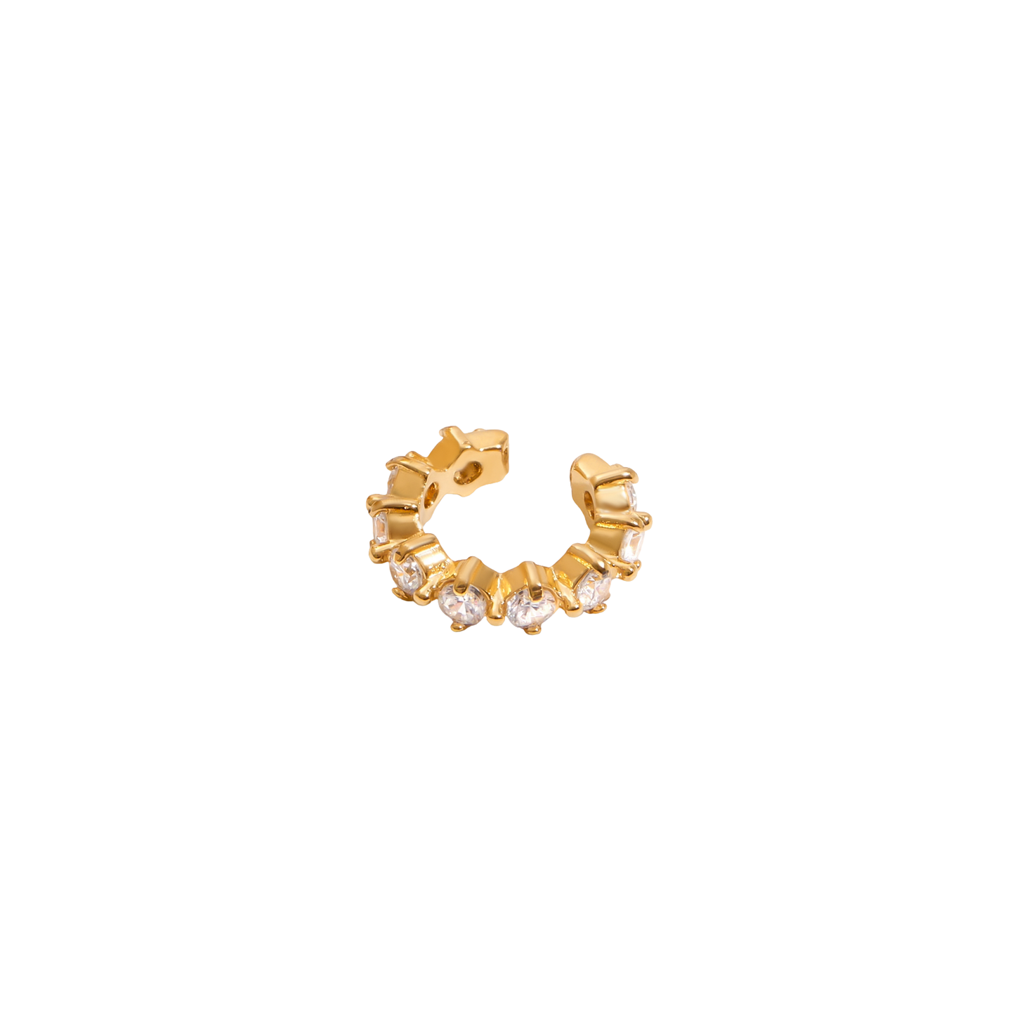 Gold Cuff With Cubic Zirconia