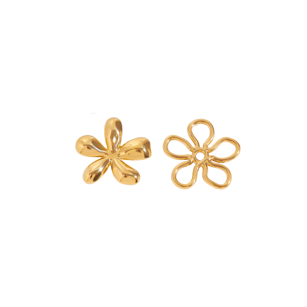 Golden earring irregular flower
