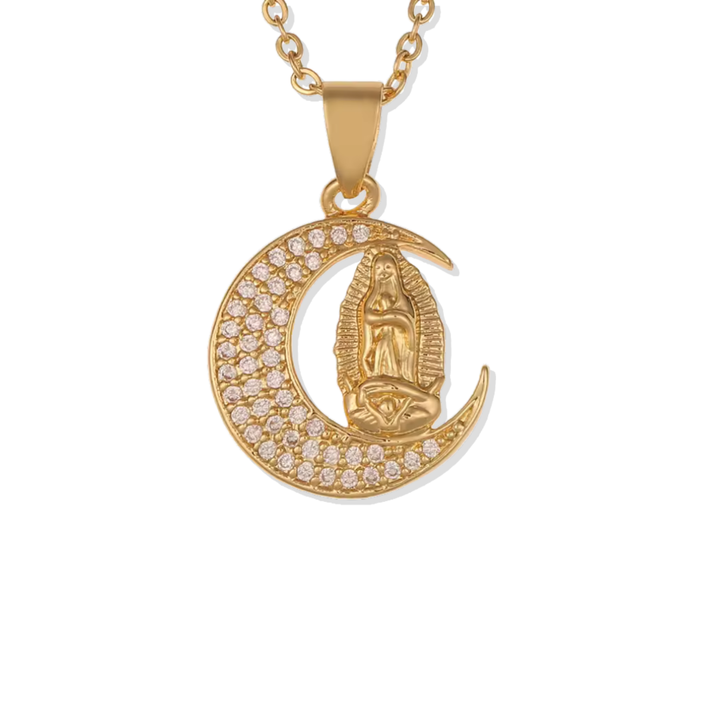 Virgin Mary Moon Spark Necklace