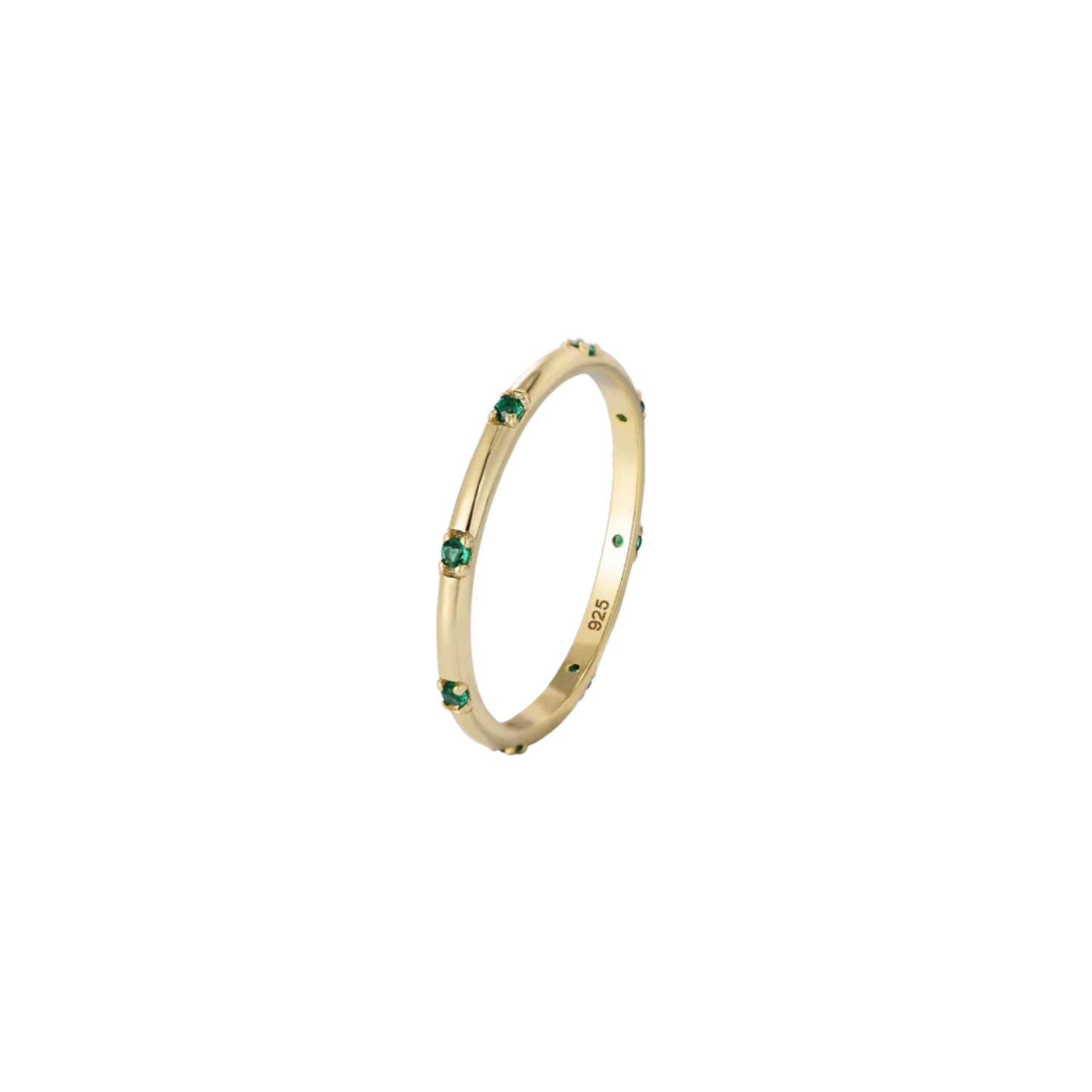 Round Spark Green Ring