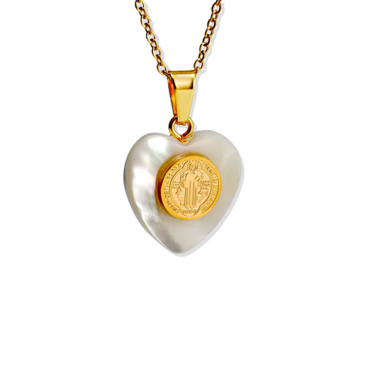 Mother Pearl Heart San Benito Necklace