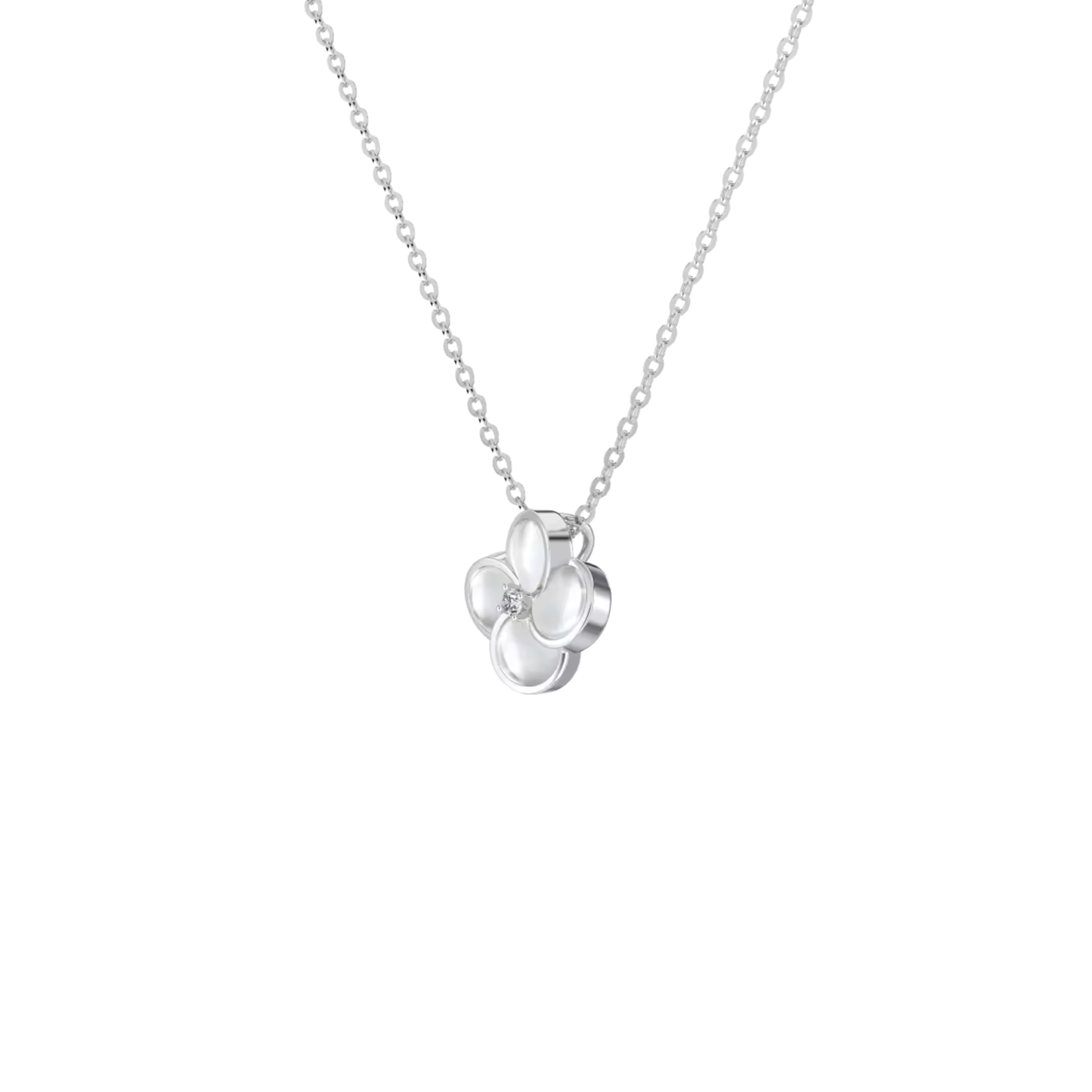 White Orchid Silver Necklace