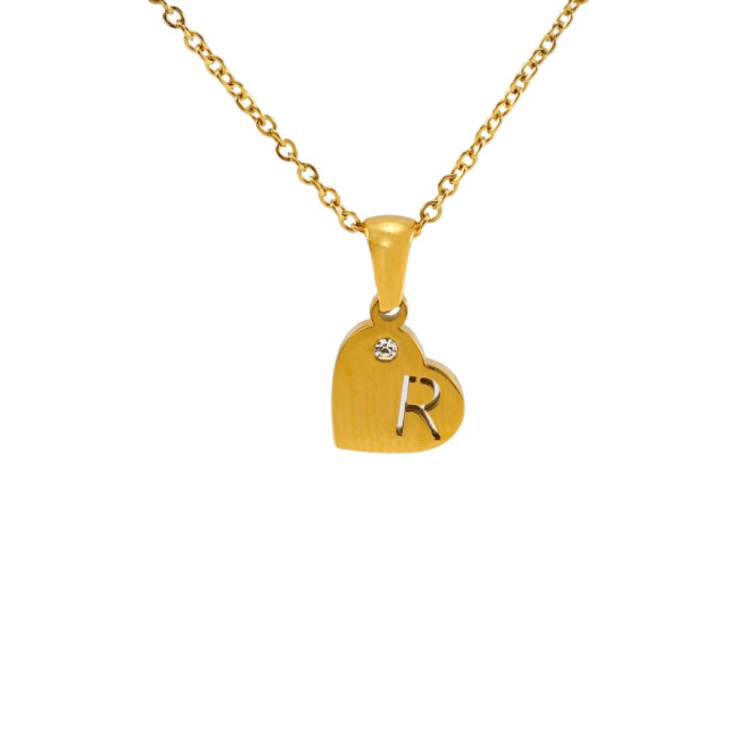 Initial heart golden necklace