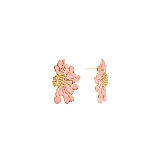 Half orchid pink earrings
