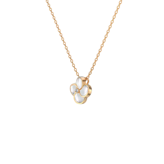 White Orchid Golden Necklace