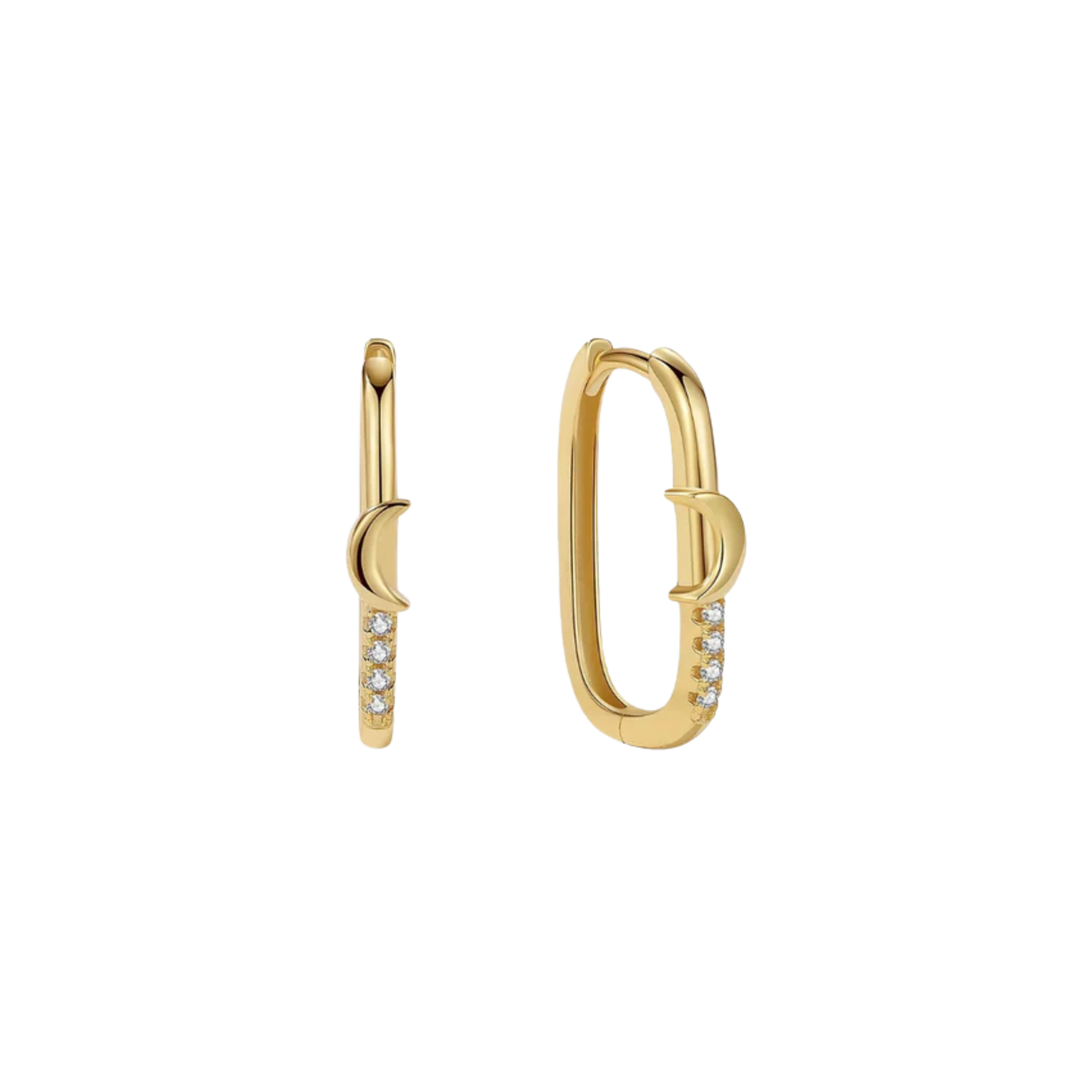 Moon Sparkle Golden Hoops