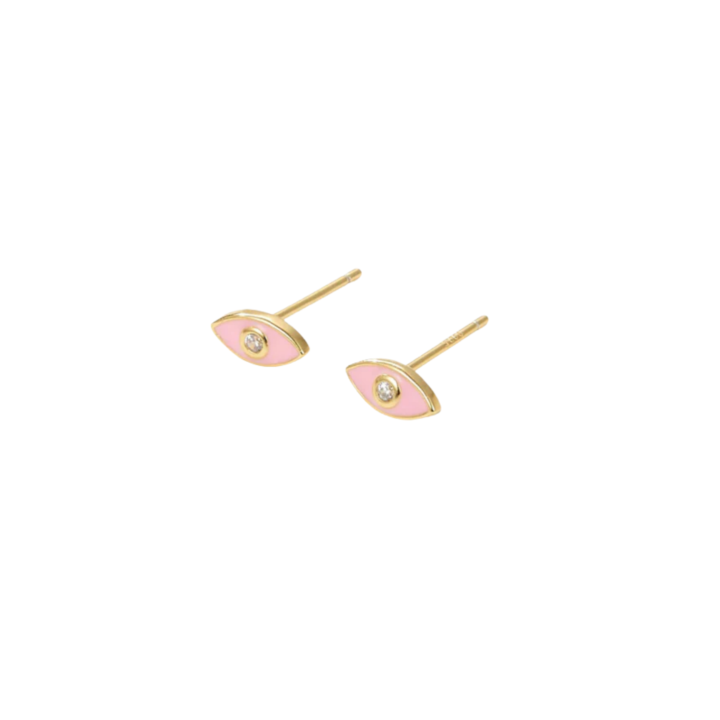 Enamel Evil Eye Pink Studs