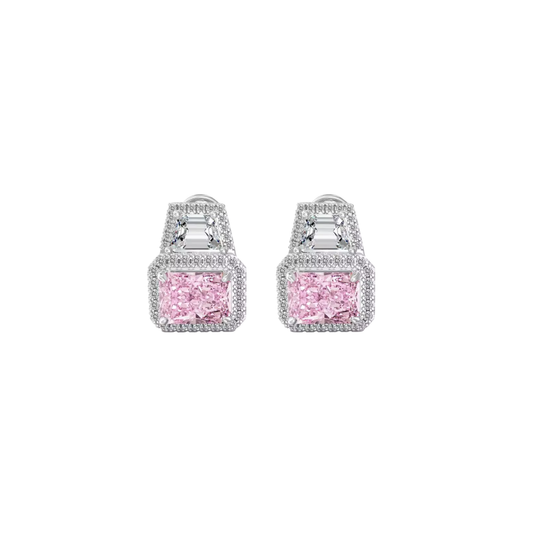 Tiffany Pink Halo Studs