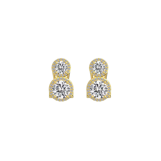 Double Spark Halo Golden Golden Studs