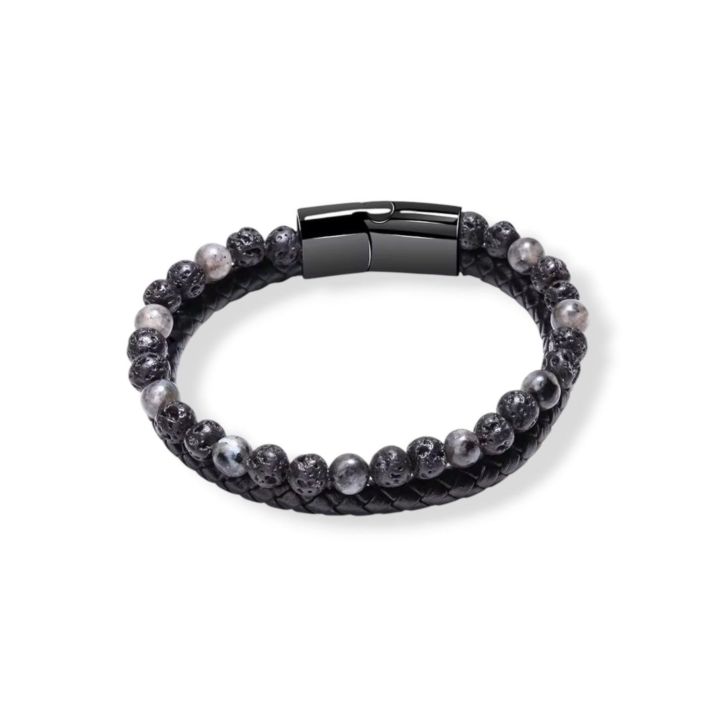 Flash stone gray and black bracelet
