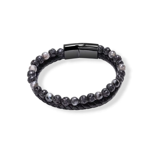 Flash stone gray and black bracelet