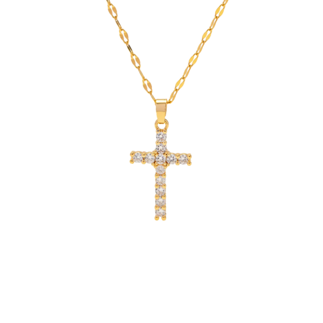 SHINY CROSS GOLDEN NECKLACE