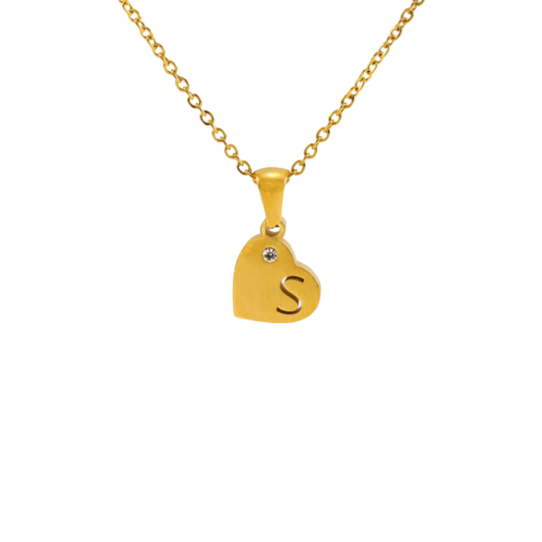 Initial heart golden necklace