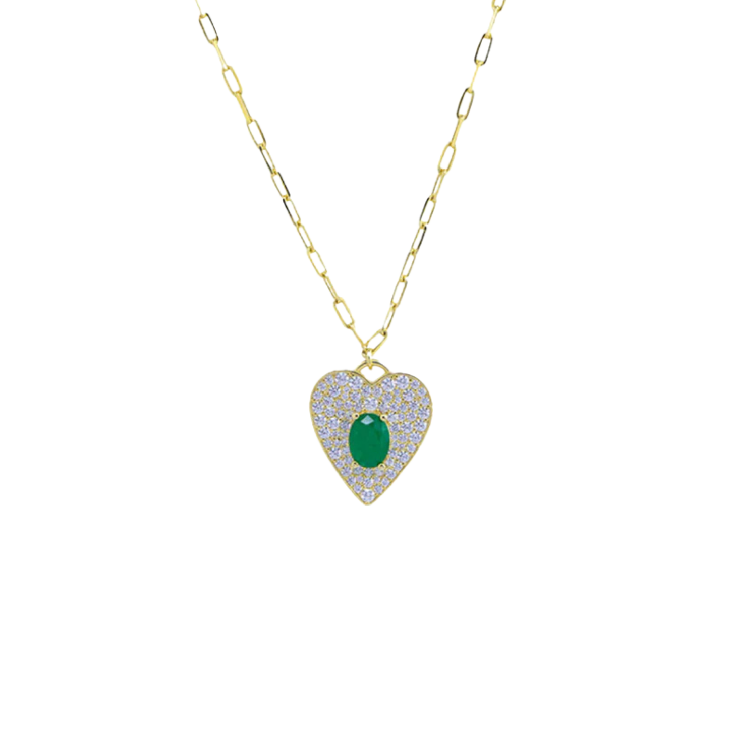 Emerald Heart Figaro Necklace