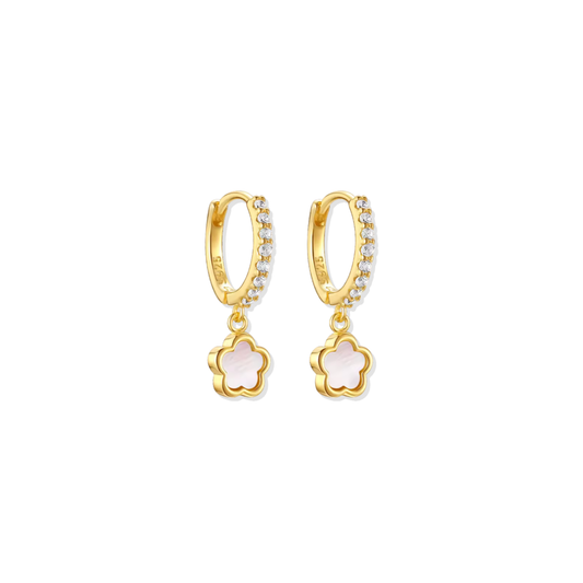 Gold Clover Hoops
