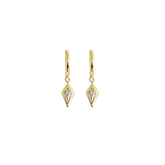 Triangle spark gold hoops
