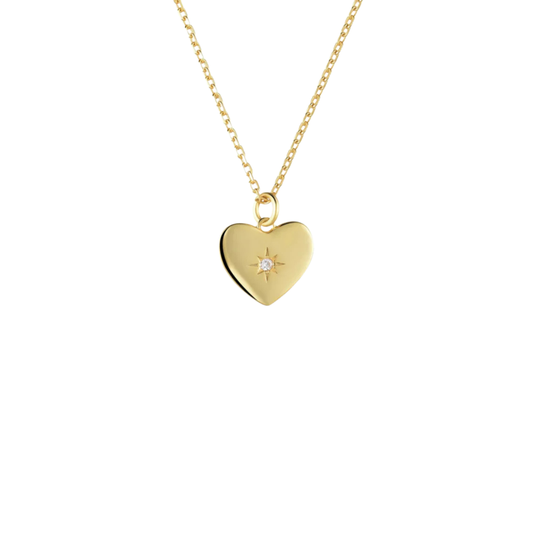 Gold Spark Heart Necklace
