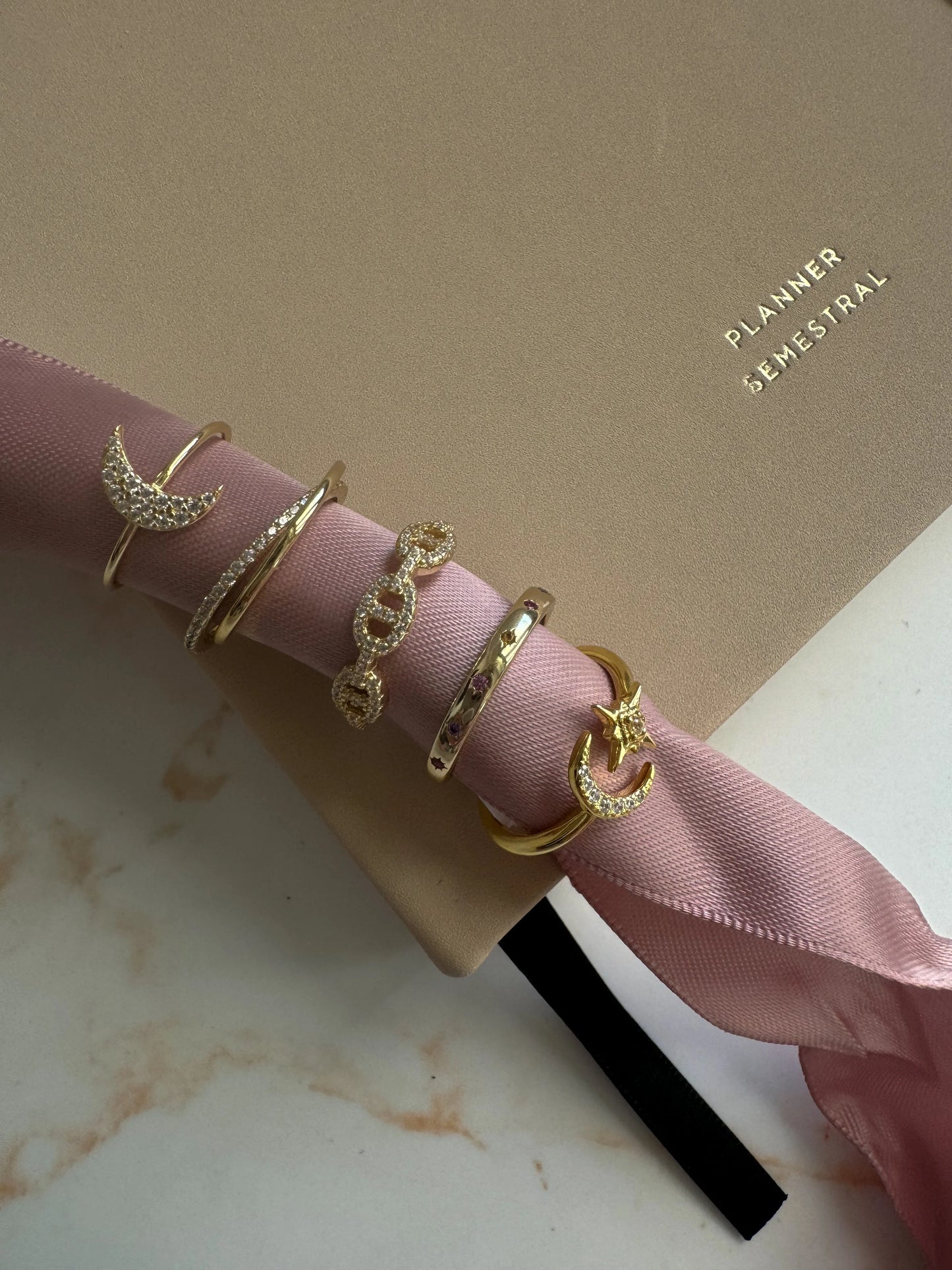 Cresent Moon Gold Ring