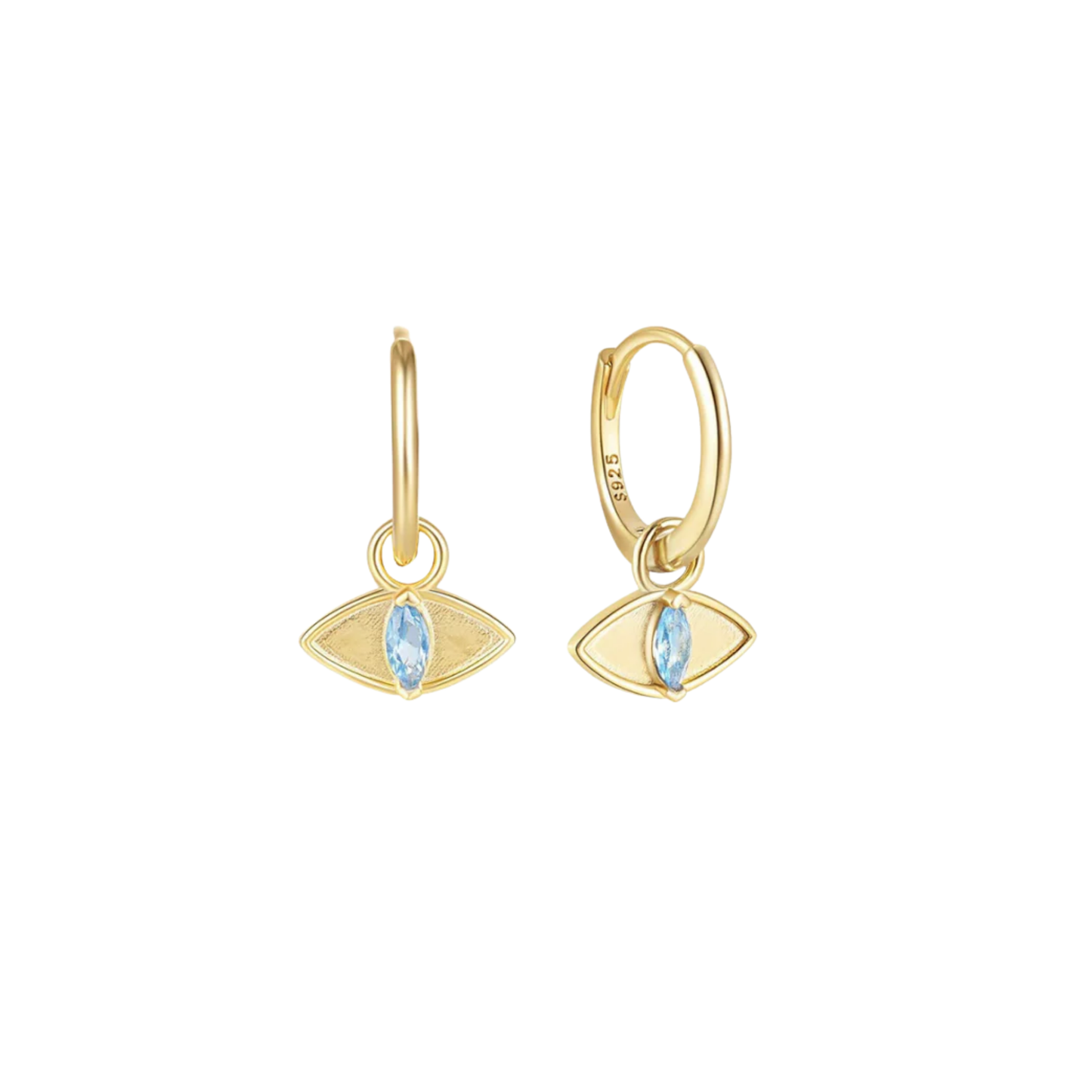 Evil Eye Diamond Blue Hoops