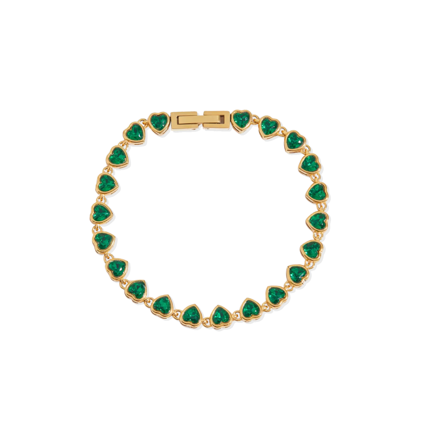Green Heart Tennis Bracelet