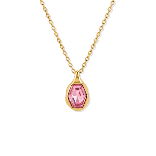 Golden Necklace Sophia Pink