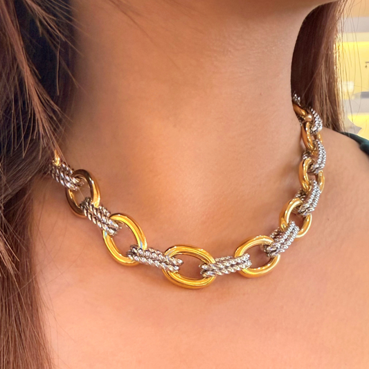 Golden Necklace Dual Chunky
