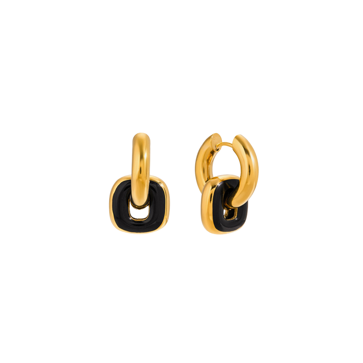Golden Black Hoops