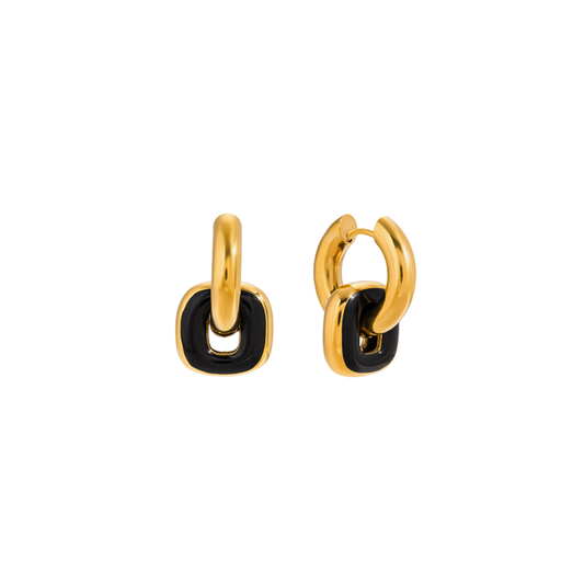Golden Black Hoops