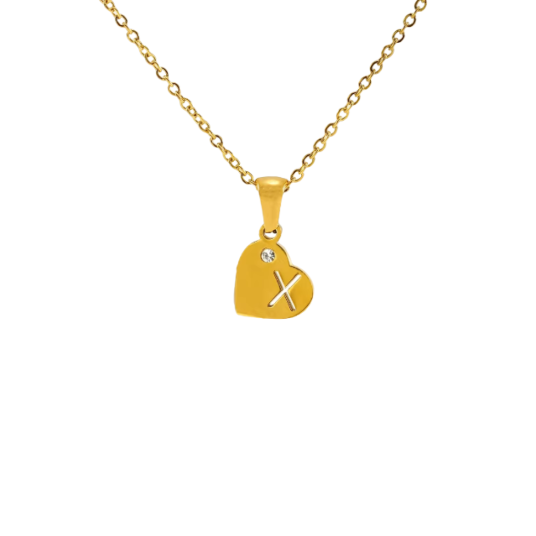 Initial heart golden necklace