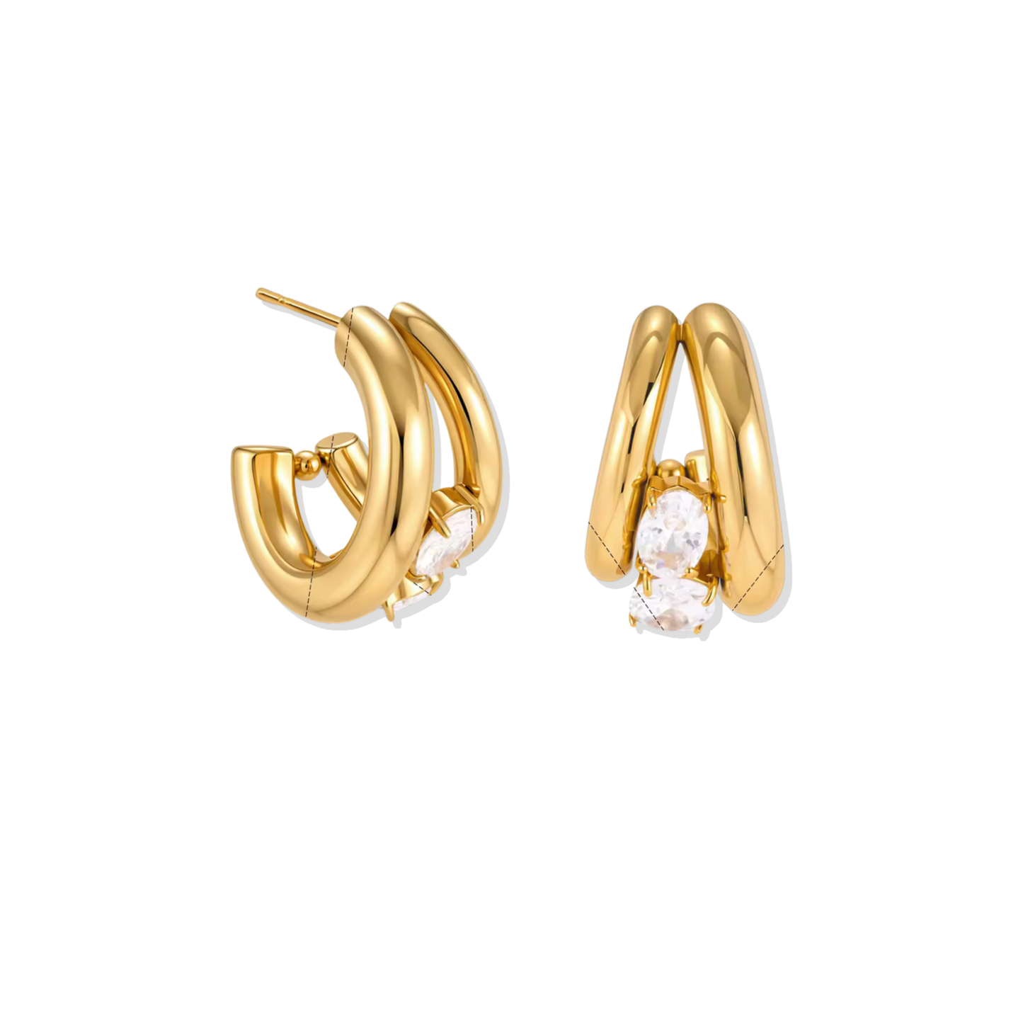 Zirconia Oval Hoops