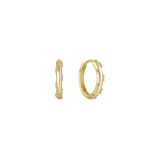 Crystal Yoli Gold Hoops