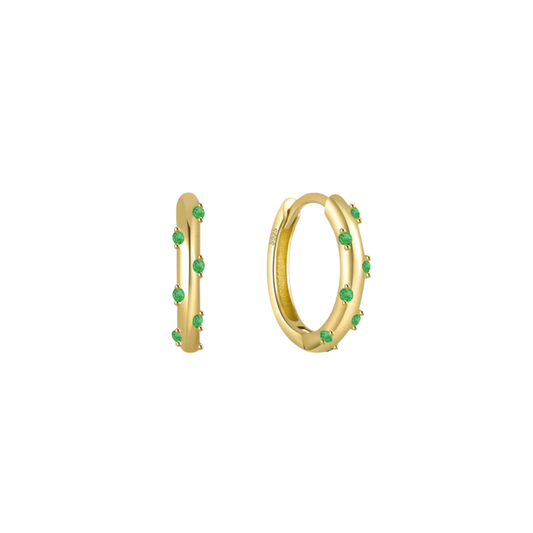 Green Yoli Gold Hoops