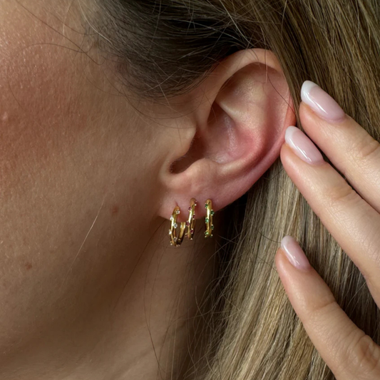 Green Yoli Gold Hoops