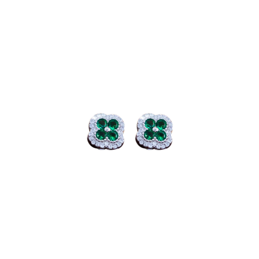 Odette Green Silver Studs