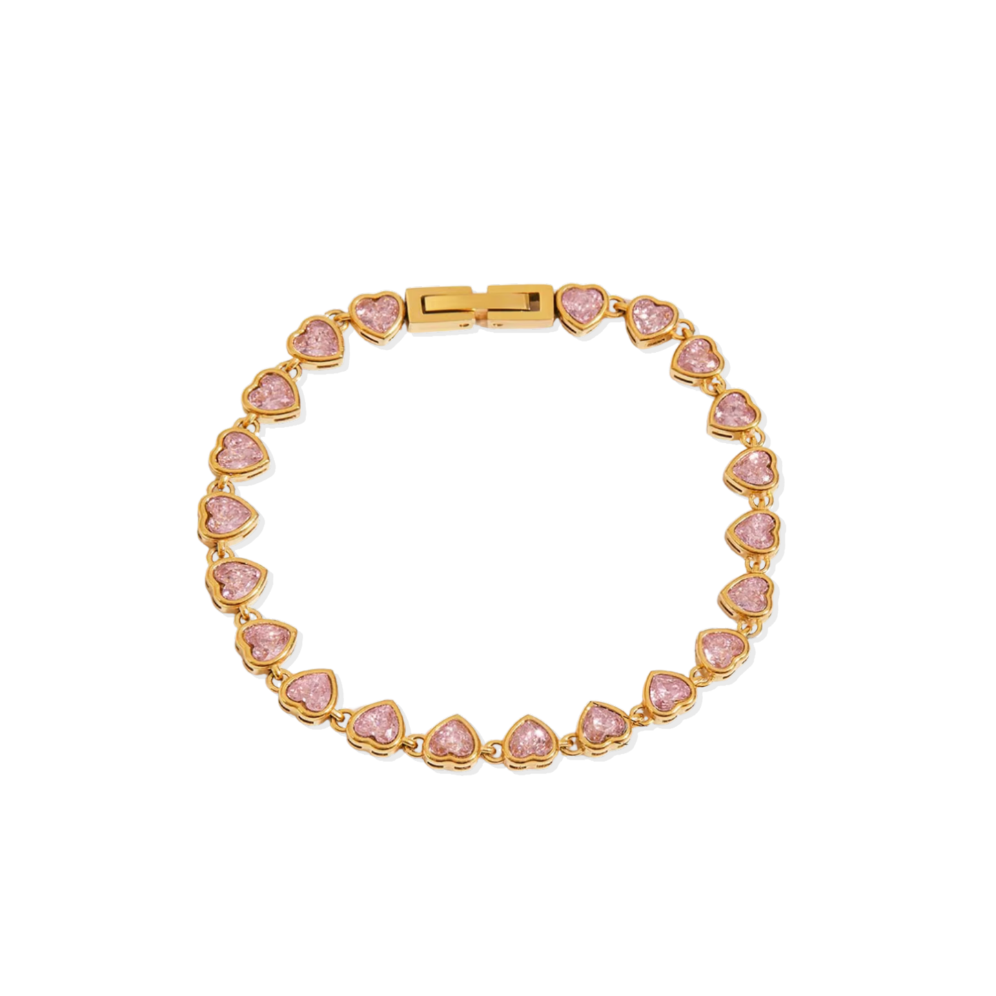 Pink Heart Golden Bracelet